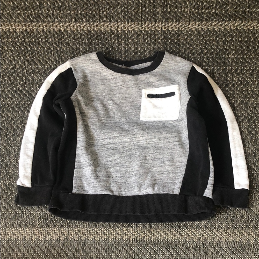 George Kids Colorblock Sweatshirt in Gray, Black & White